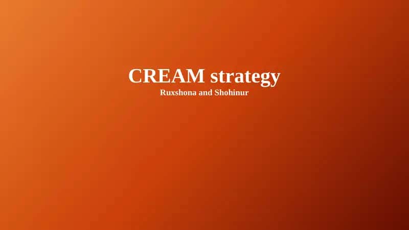CREAM strategy 1