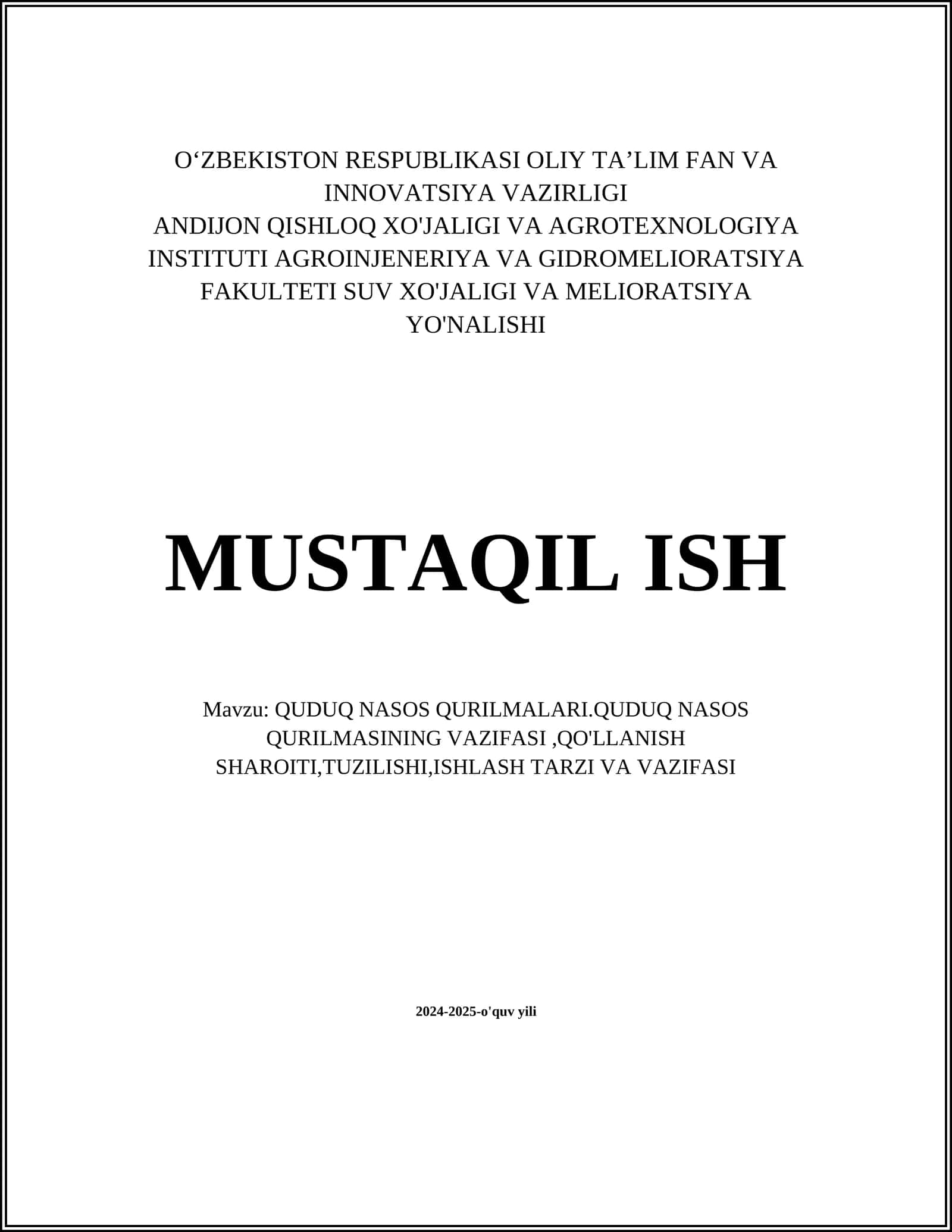 QUDUQ NASOS QURILMALARI 1
