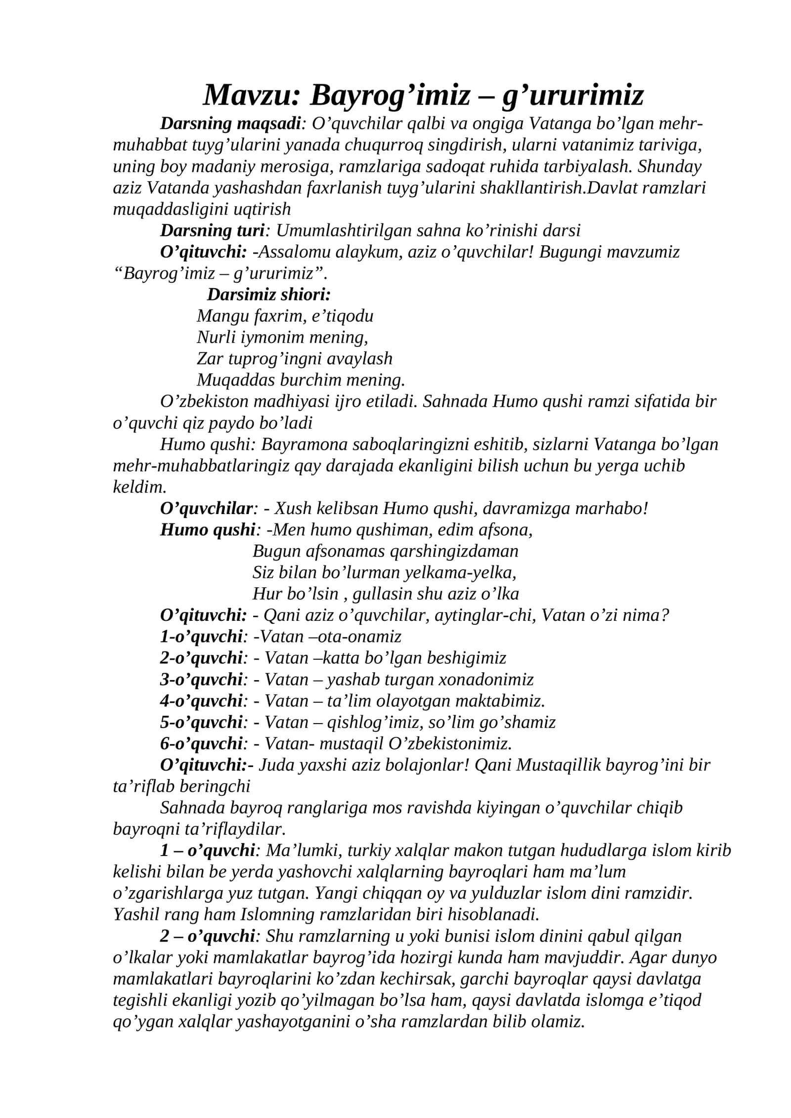 Bayrog’imiz – g’ururimiz 1