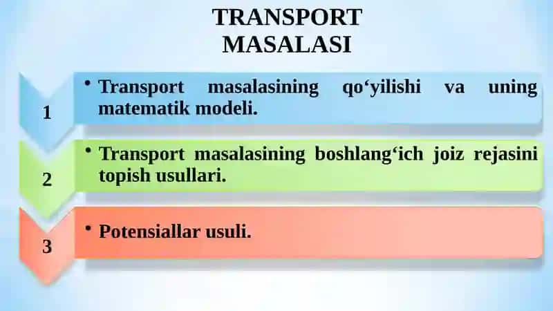 TRANSPORT MASALASI