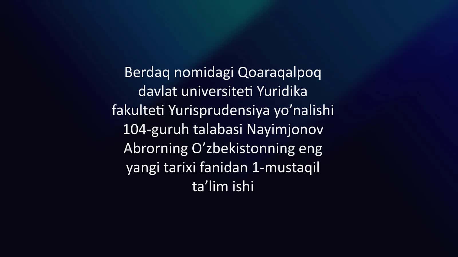 Yurisprudentsiya yo'nalishida harakat strategiyasi 1