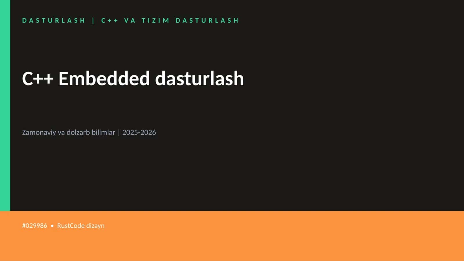 C++ VA TIZIM DASTURLASH 1