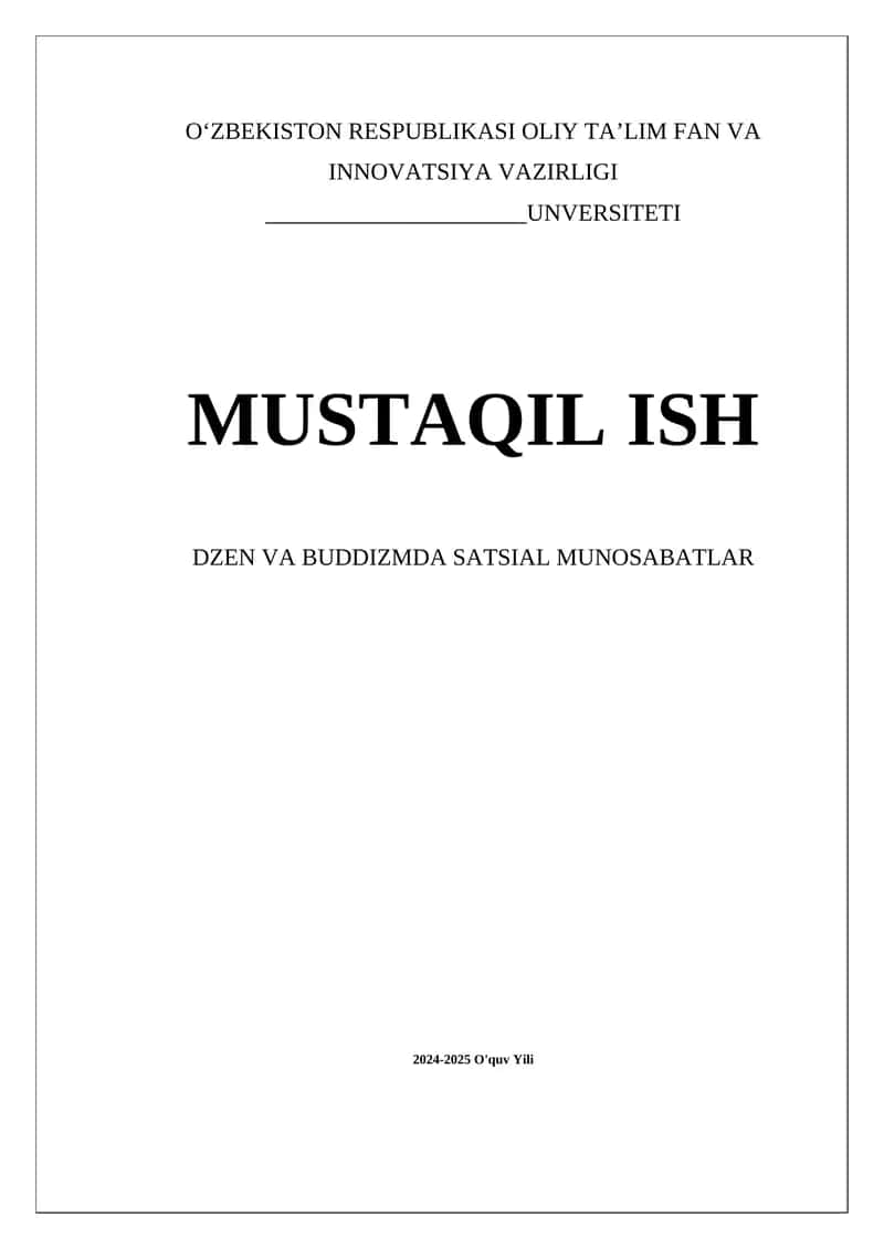 Dzen va buddizmda sotsial munosabatlar 1