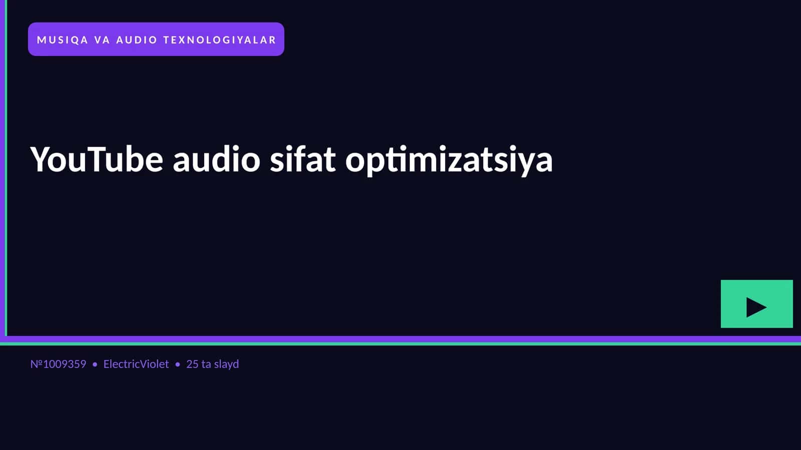 YouTube audio sifat optimizatsiya 1