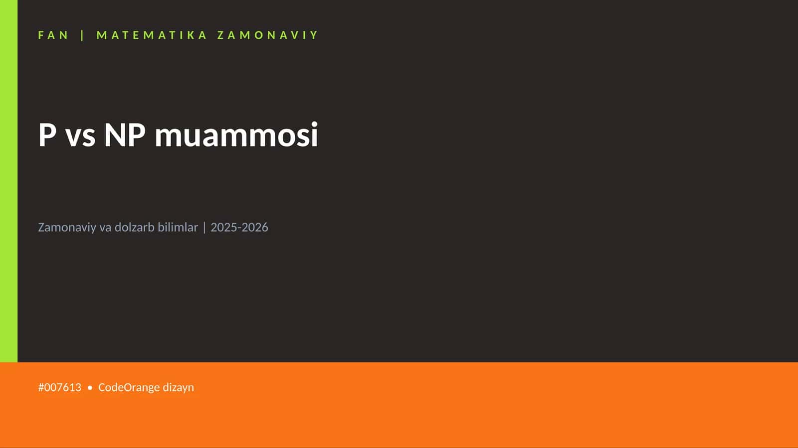 P vs NP muammosi 1