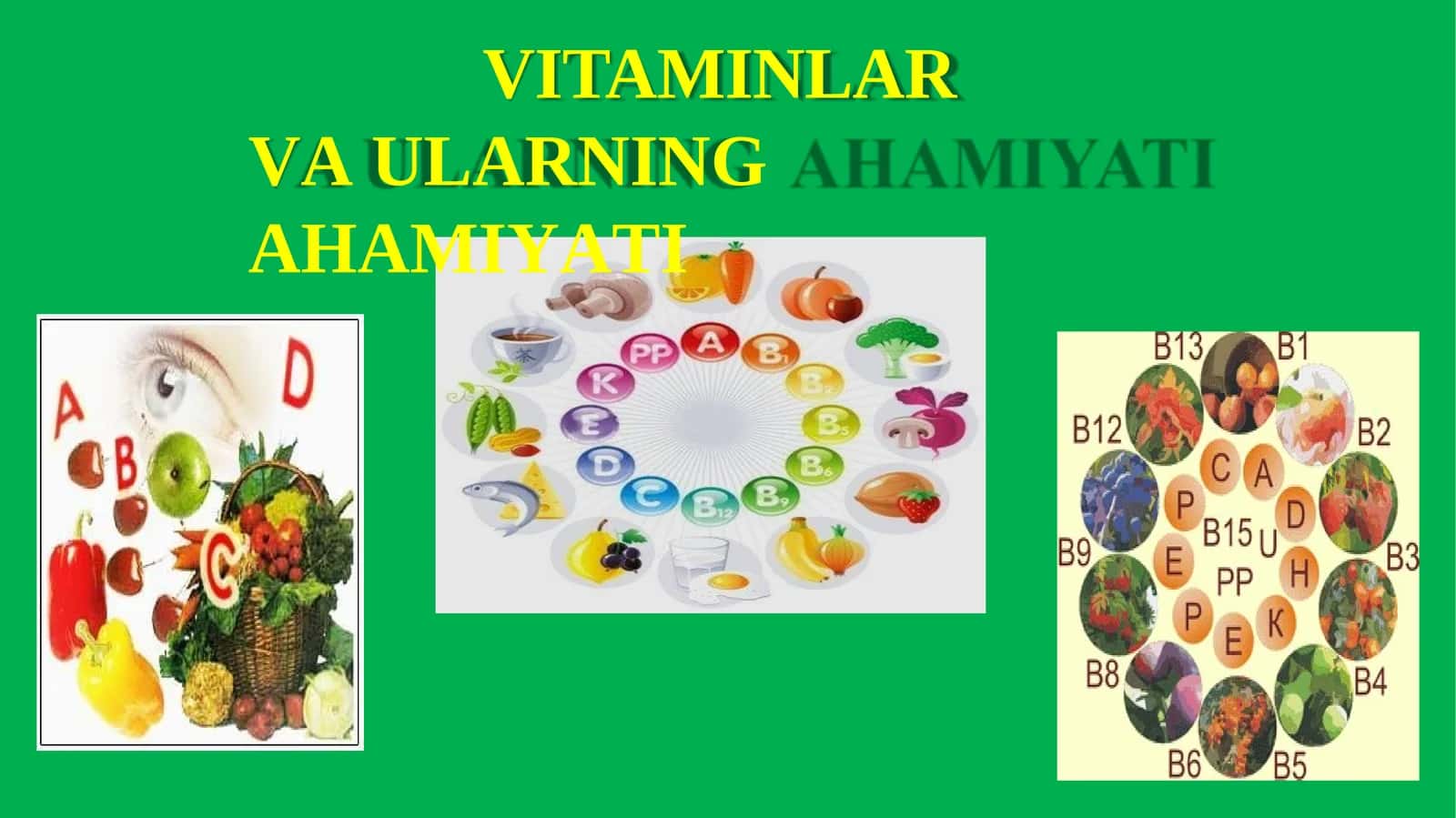 8-sinf Biologiya fanidan Vitaminlar mavzusida dars ishlanma 1