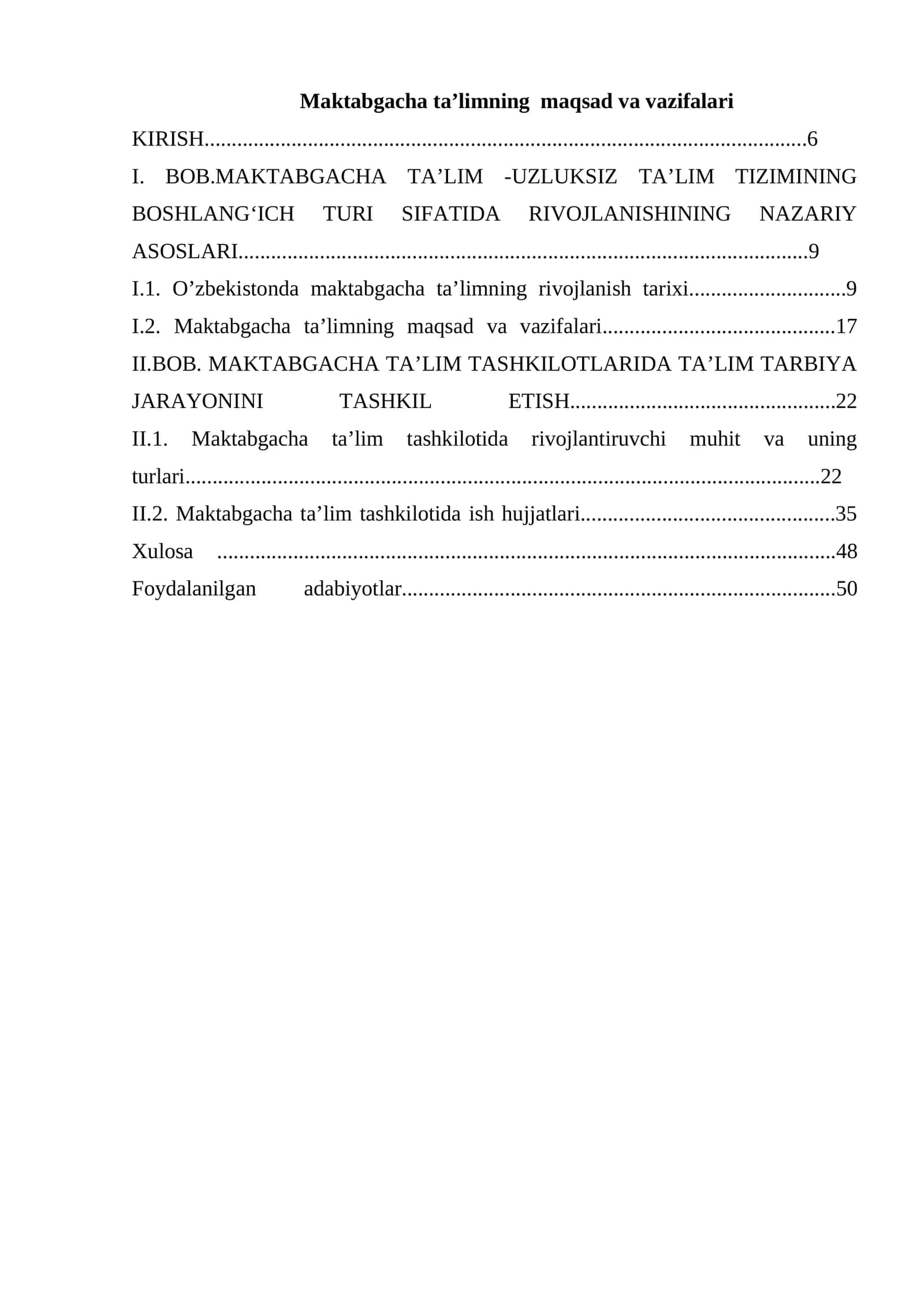 Maktabgacha taʼlimning maqsad va vazifalari 1