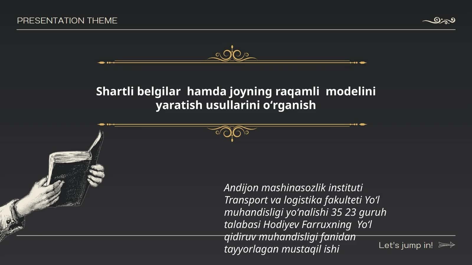Yol qidiruv muhandisligi fanidan tayyorlagan mustaqil ish 1