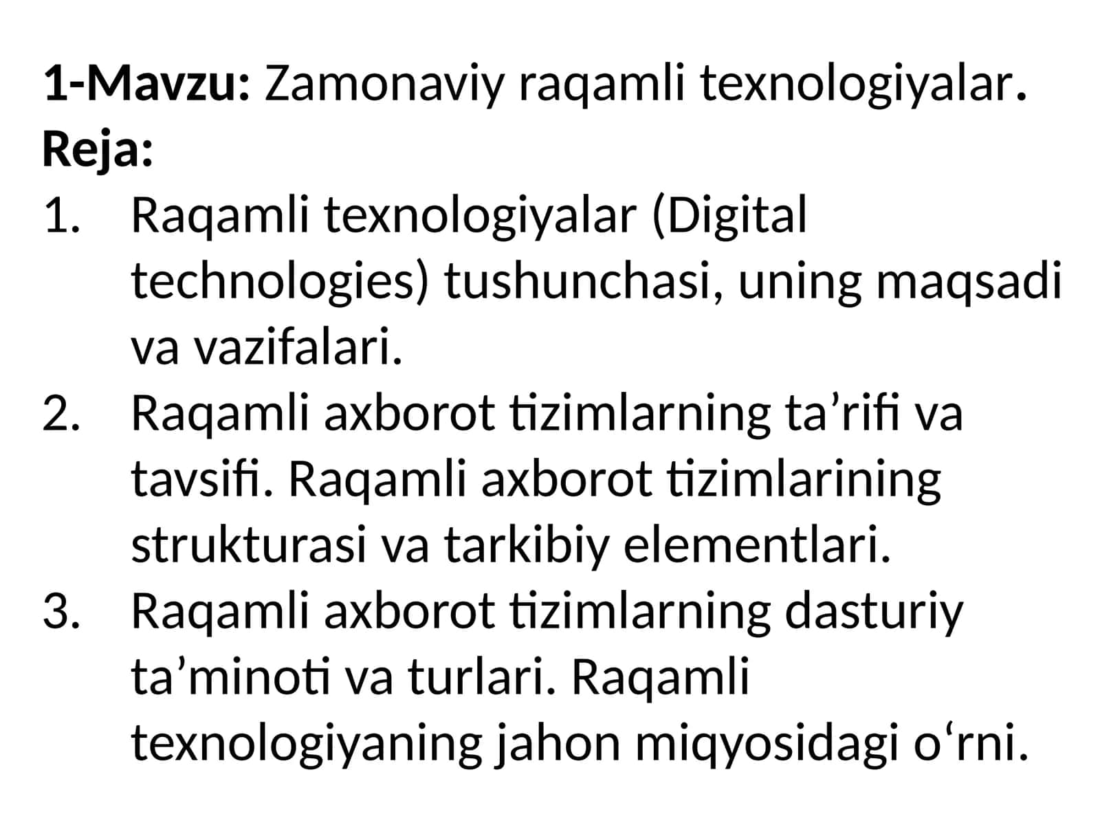 Zamonaviy raqamli texnologiyalar 1