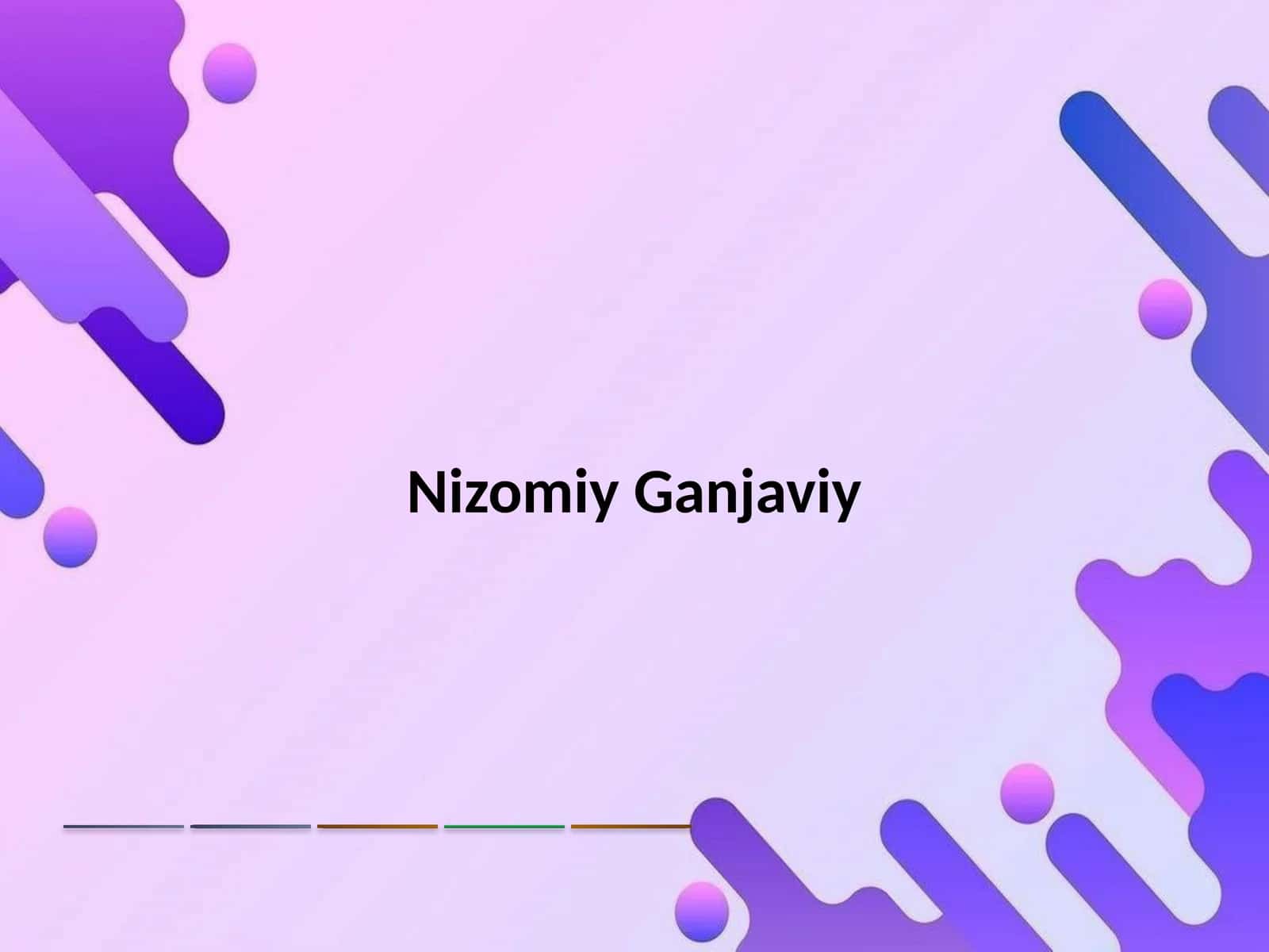 Nizomiy Ganjaviy Hayoti 1