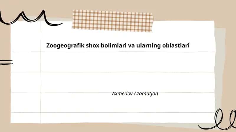 Zoogeografik shox bolimlari va ularning oblastlari 1