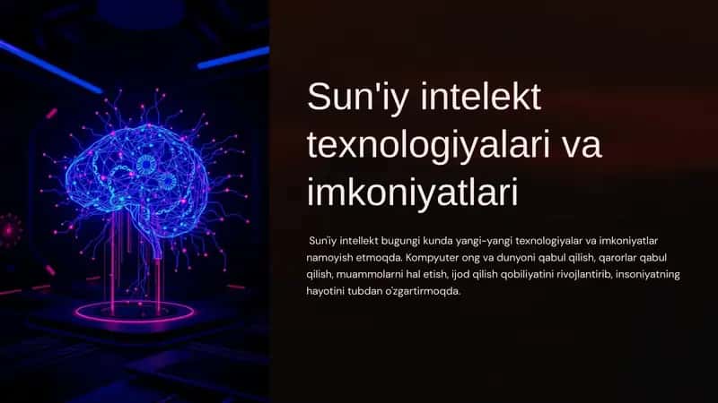 Sun'iy intelekt texnologiyalari va imkoniyatlari 1