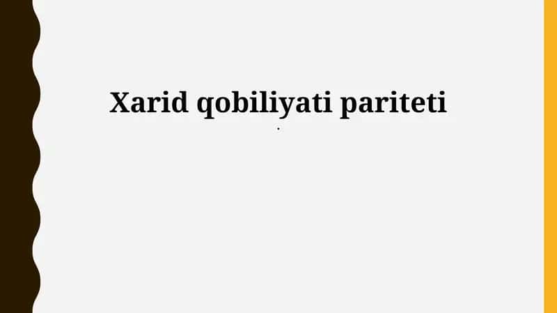 Xarid qobiliyati pariteti 1