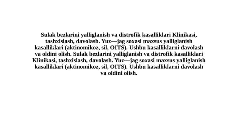 Sulak bezlarini yalliglanish va distrofik kasalliklari Klinikasi 1