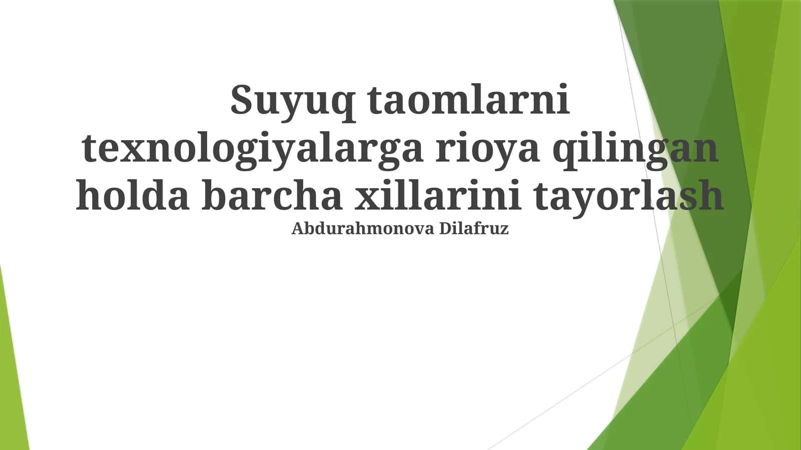 Suyuq Taomlarni Tayyorlash Texnologiyalari 1