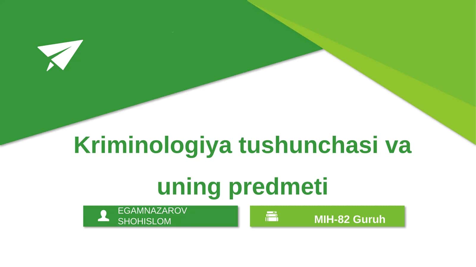 Kriminologiya tushunchasi va uning predmeti 1