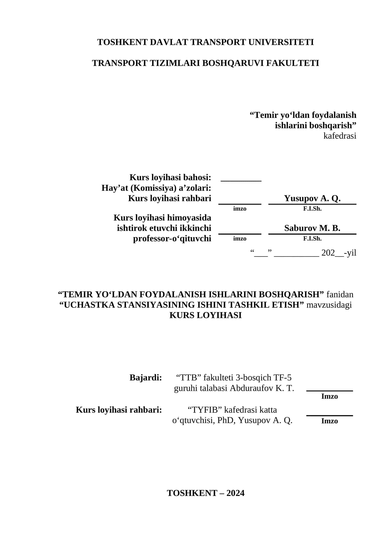 TEMIR YO‘LDAN FOYDALANISH ISHLARINI BOSHQARISH 1