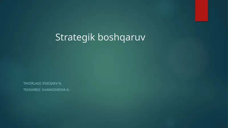 Рақобатнинг 5 таумумий стратегиялари 1