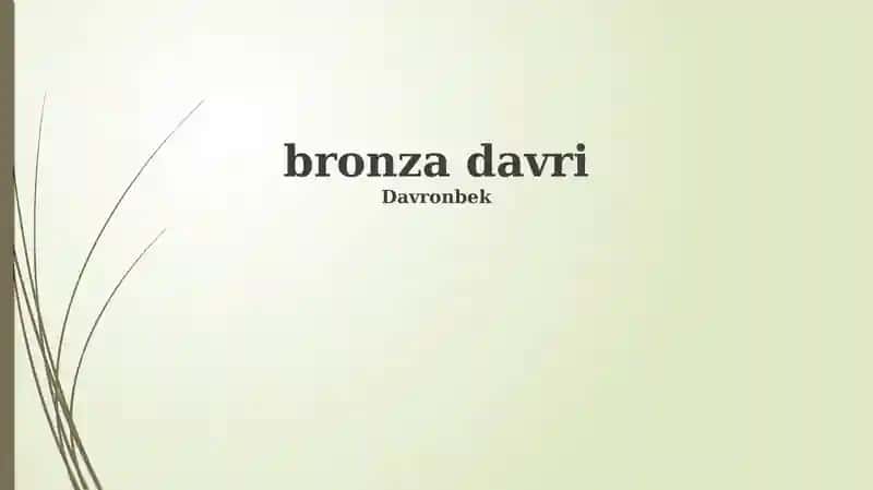 Bronza davri