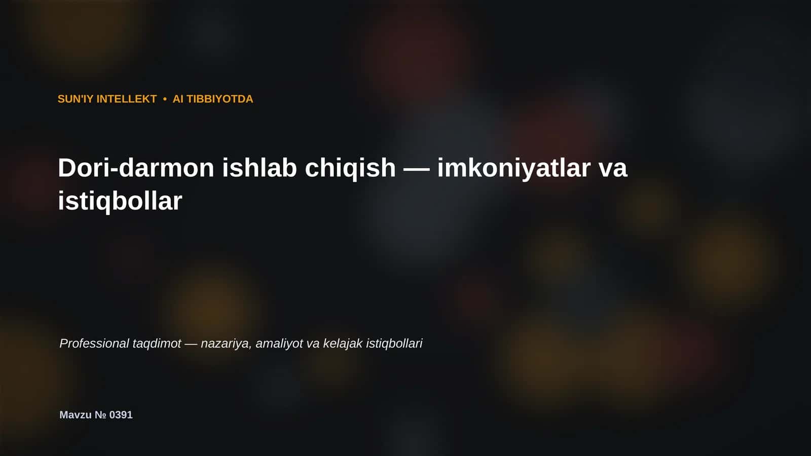 SUN'IY INTELLEKT • AI TIBBIYOTDA 1