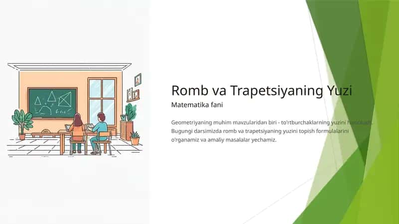 Romb va Trapetsiyaning Yuzi 1