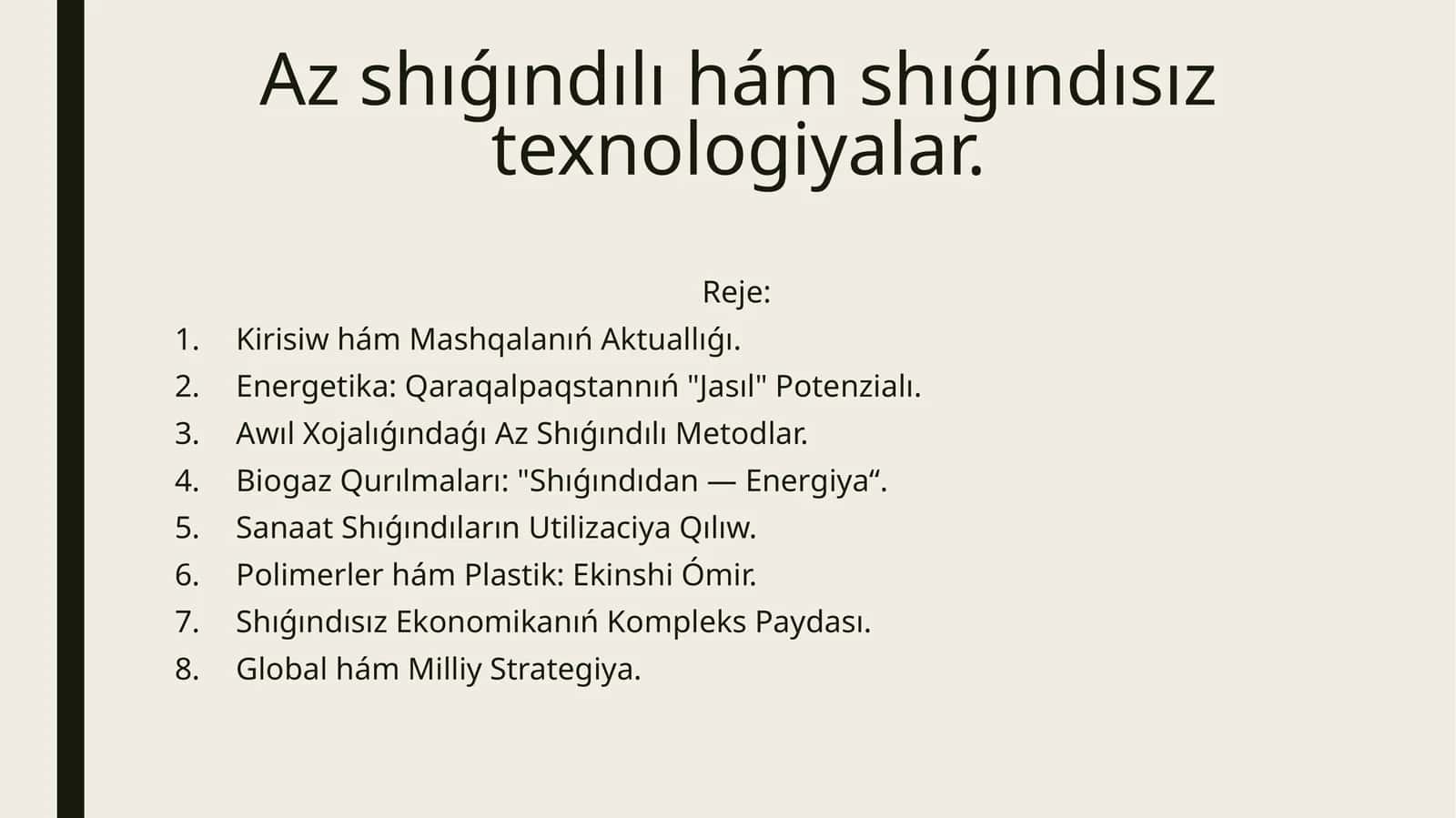 BiogazQurılmaları: "Shıǵındıdan— Energiya“ 1