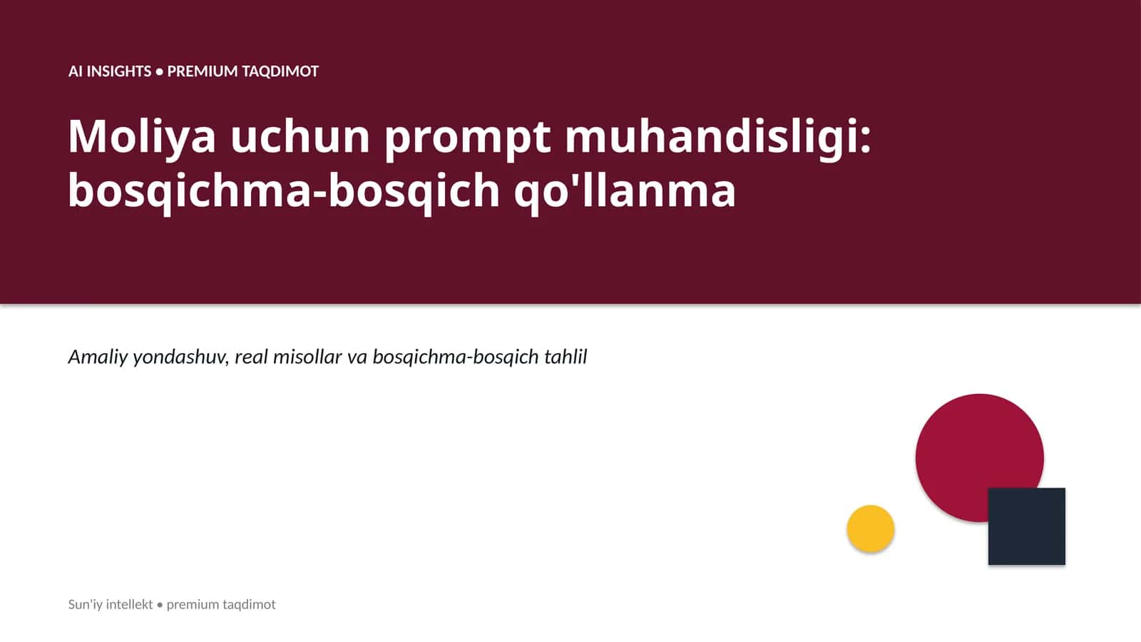 Moliya uchun prompt muhandisligi: bosqichma-bosqich qo'llanma 1