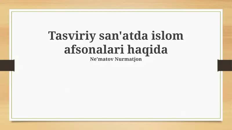 Tasviriy san'atda islom afsonalari haqida 1