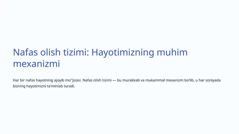 Nafas olish tizimi 1