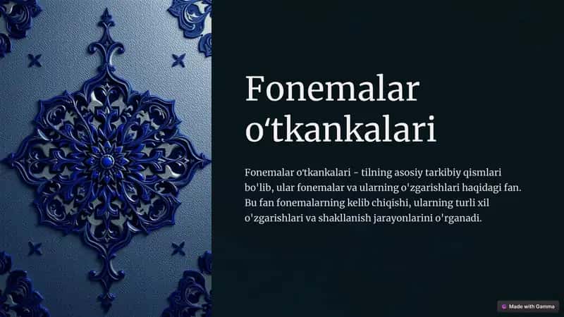 Fonemalar oʻtkankalari 1