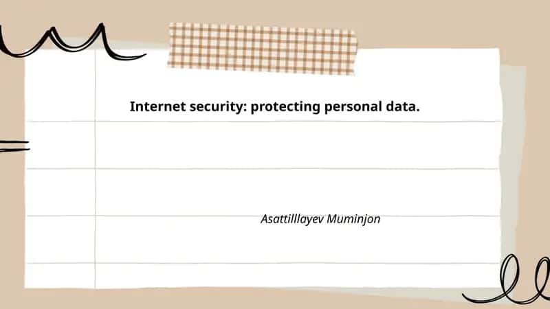Internet security: protecting personal data 1