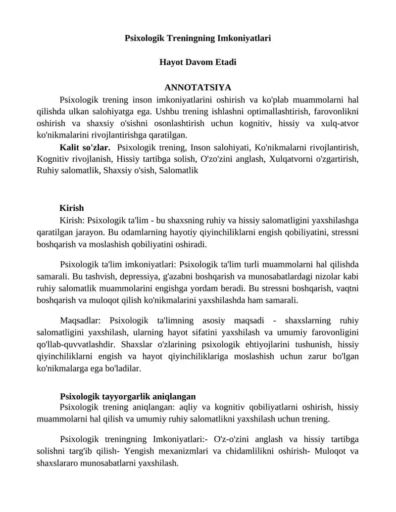 Psixologik Treningning Imkoniyatlari 1
