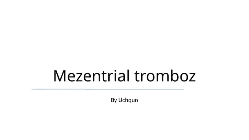 Mezentrial tromboz 1