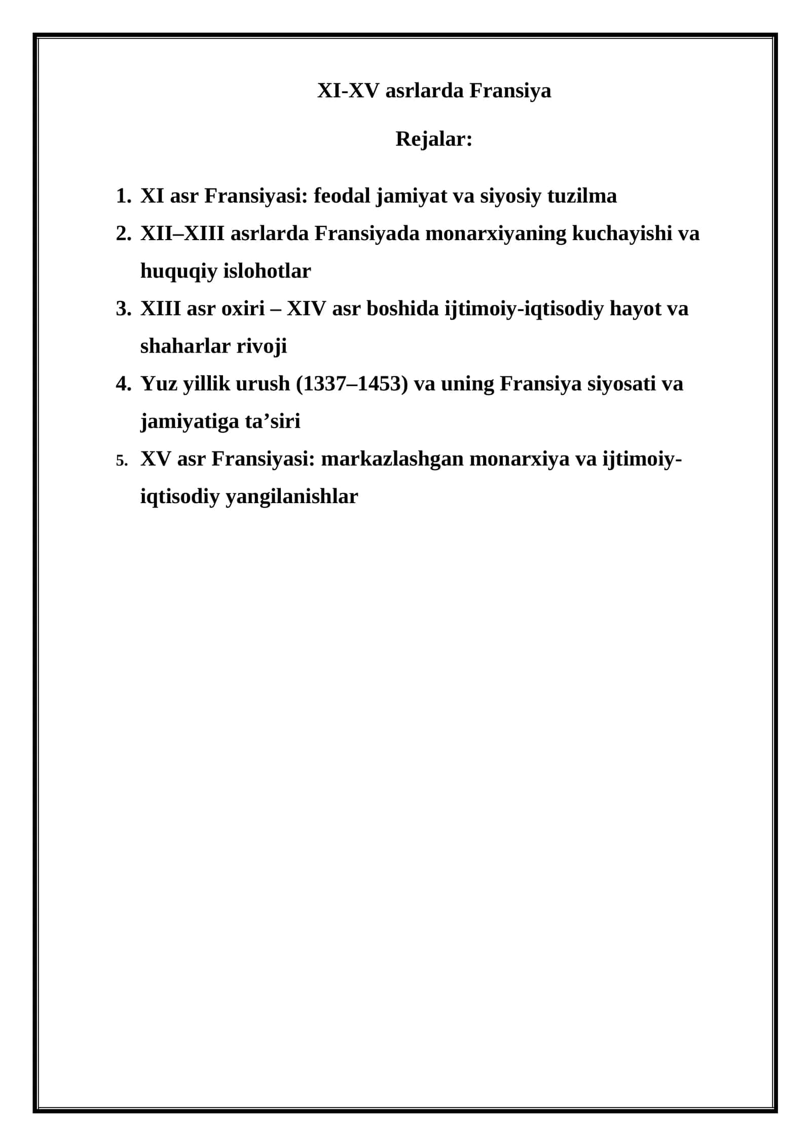 XI-XV asrlarda Fransiya 1