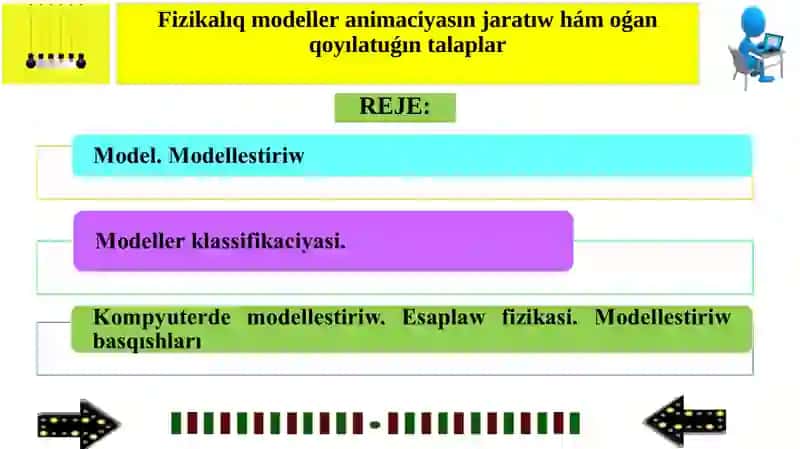 Fizikalıq modeller animaciyasın jaratıw hám oǵan qoyılatuǵın talaplar