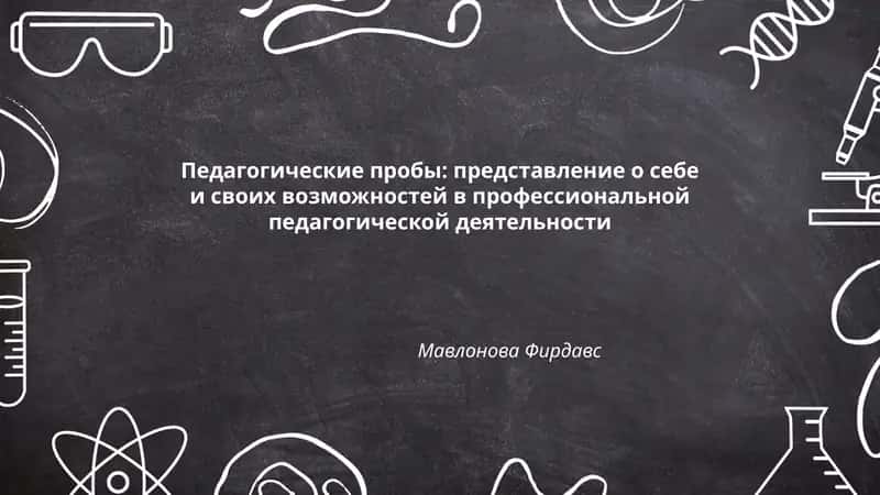 Педагогические пробы: представление о себе и своих возможностях в профессиональной педагогической деятельности 1