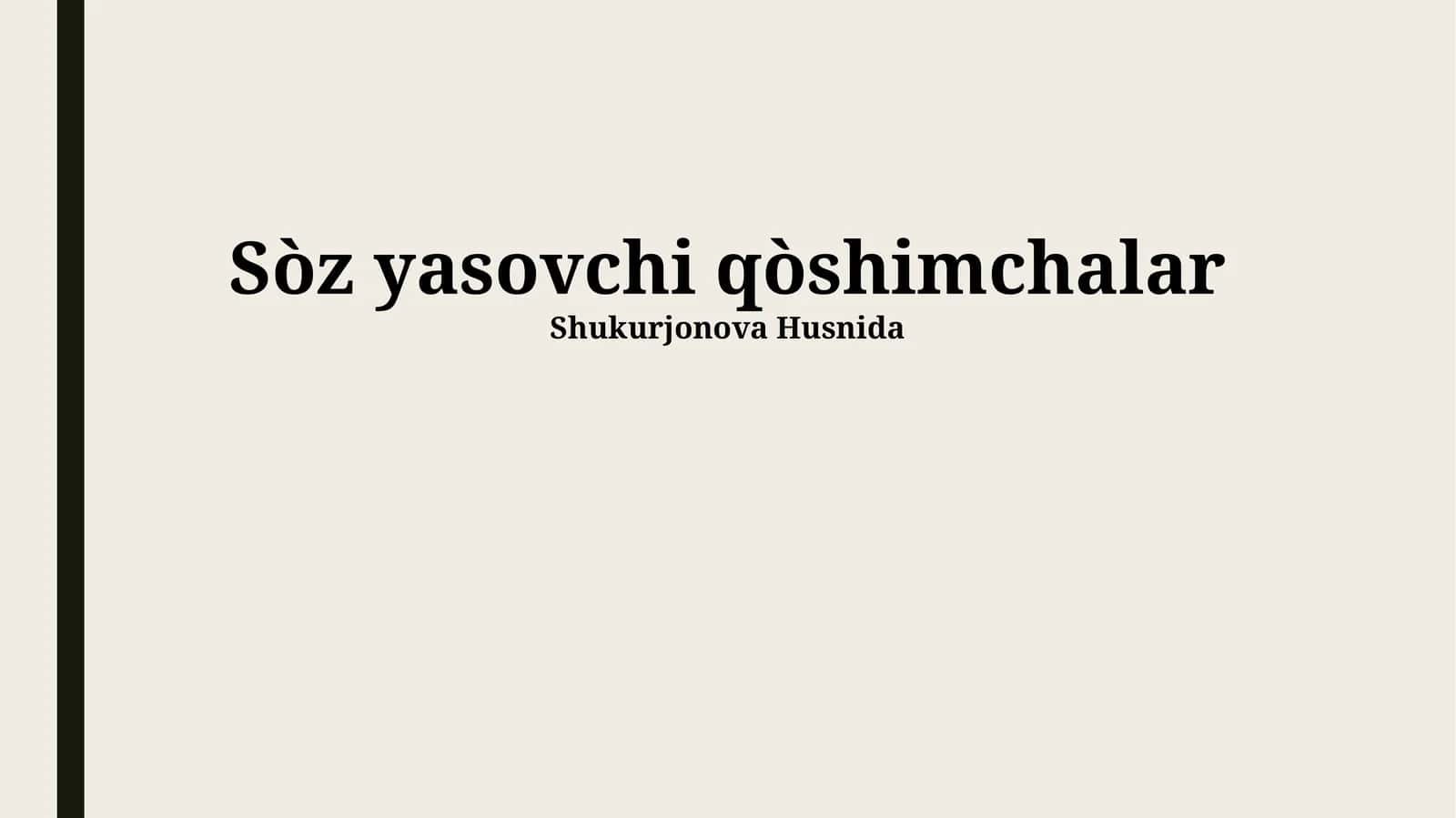 So'z YasaMaydigan Qoshmalar 1
