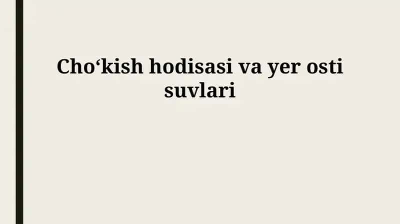 Yer cho'kishi 1