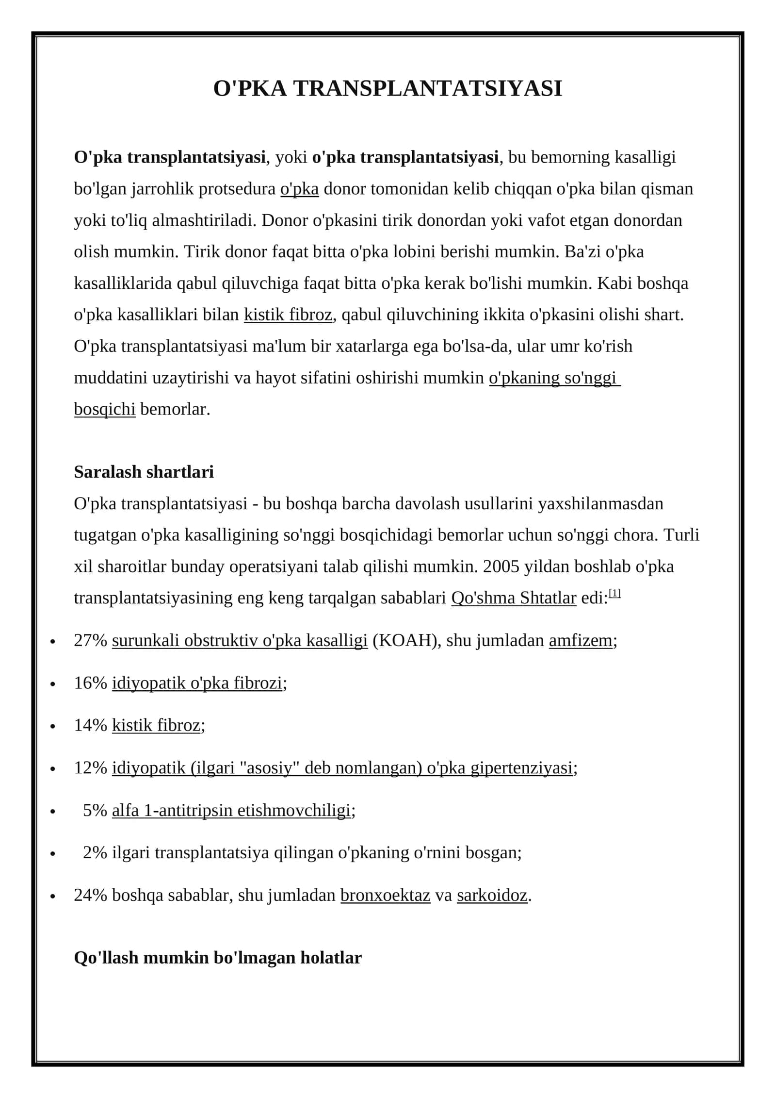 O'PKA TRANSPLANTATSIYASI 1
