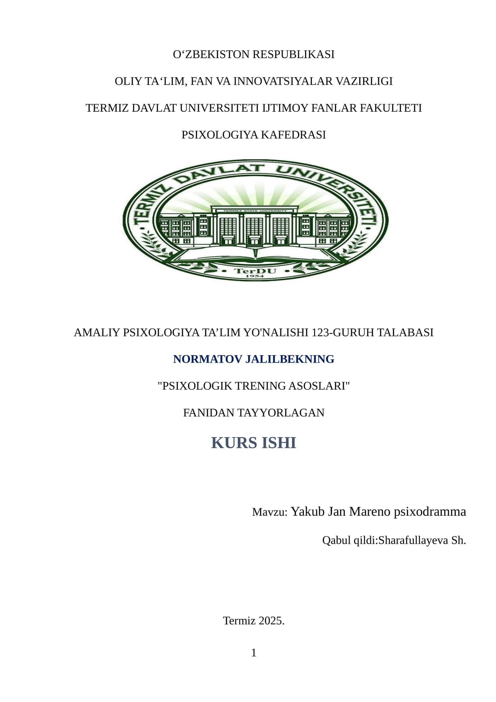Yakub Jan Mareno psixodramma 1