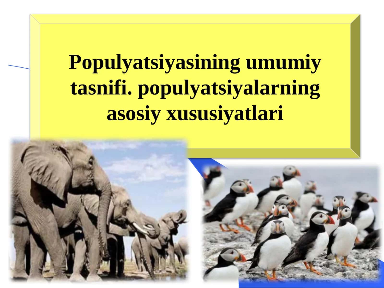 Populyatsiyasining umumiy tasnifi 1