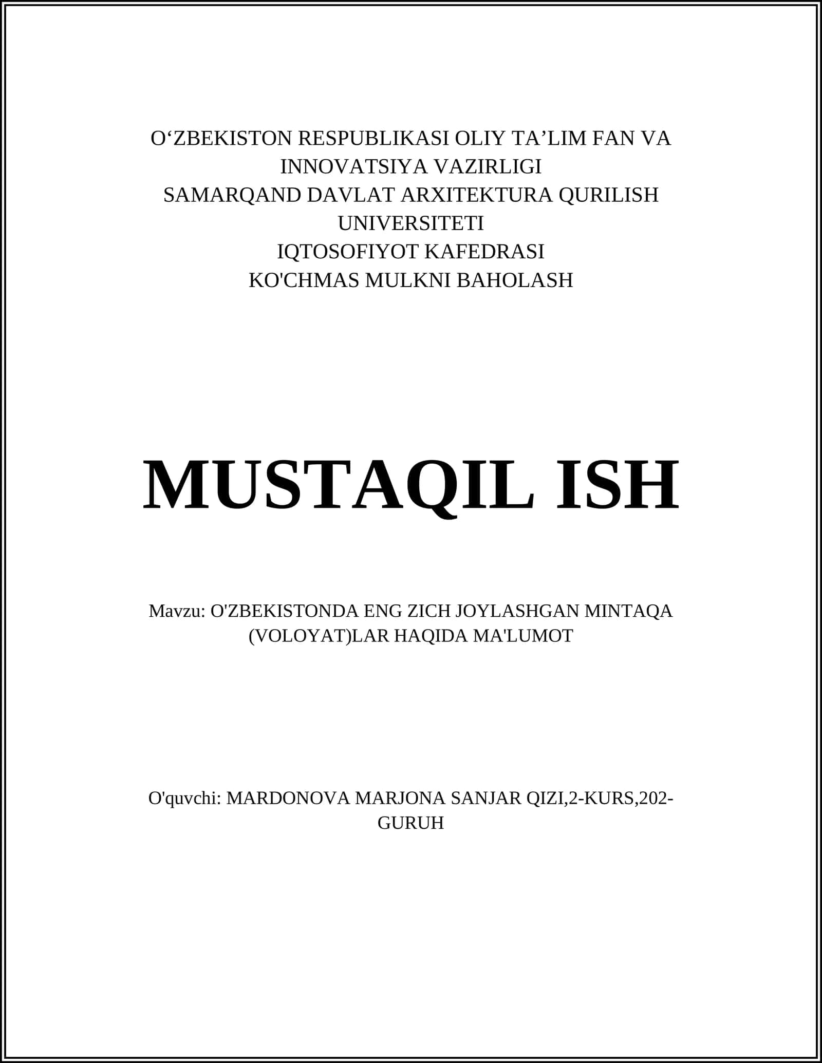 O'zbekistonda Eng Zich Joylashgan Mintaqalar Haqida Ma'lumot 1