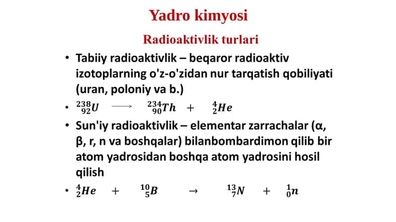 Yadro kimyosi 1