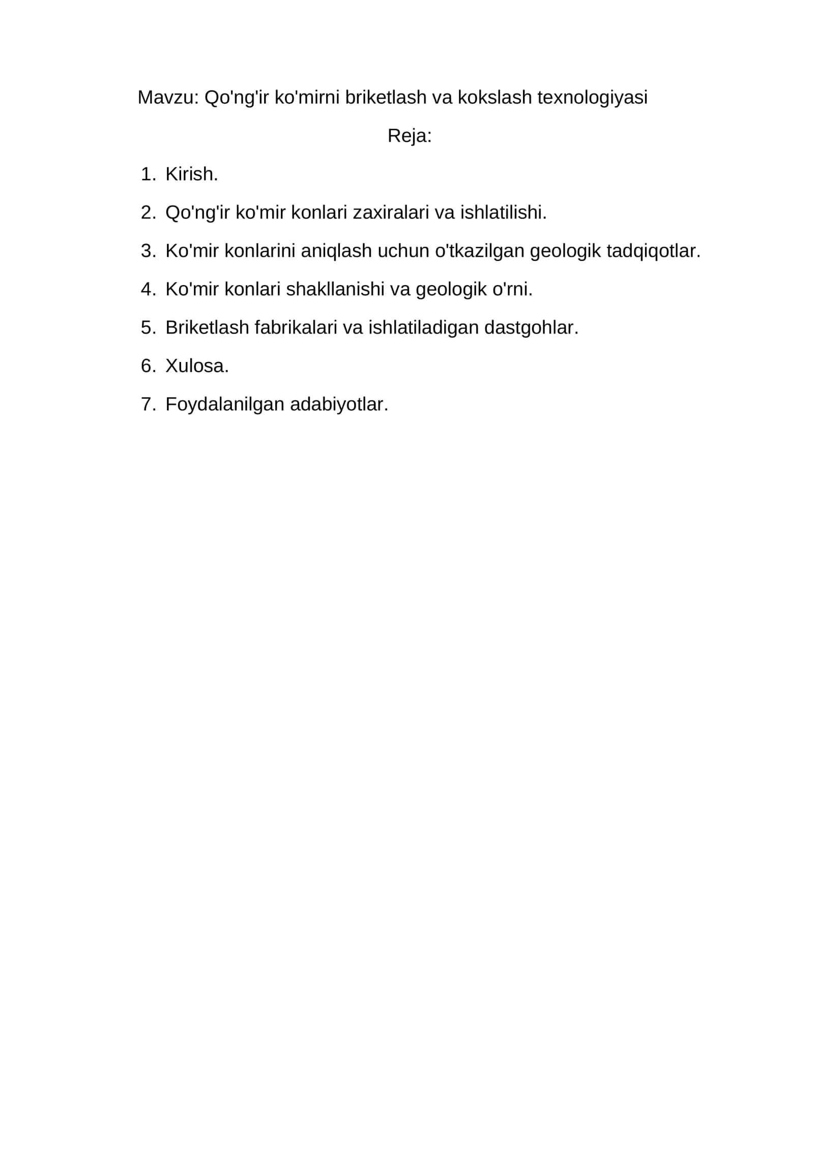 Qo'ng'ir ko'mirni briketlash va kokslash texnologiyasi 1