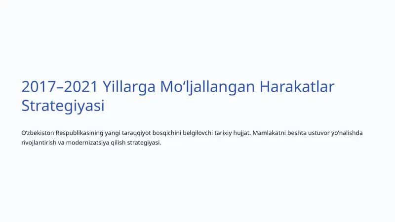 2017–2021 Yillarga Moʻljallangan Harakatlar Strategiyasi 1