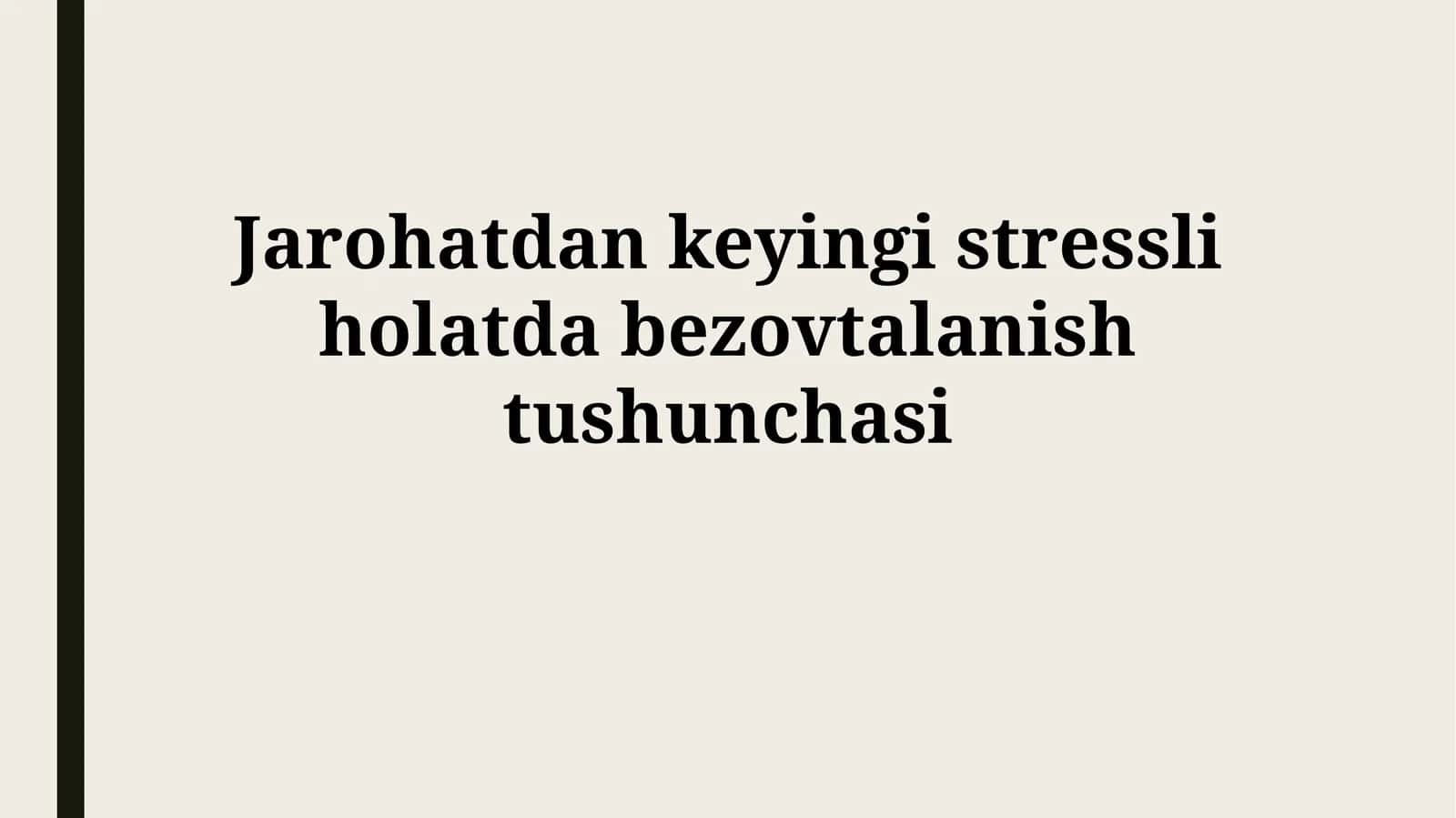 PTSDda xavotir - reja 1
