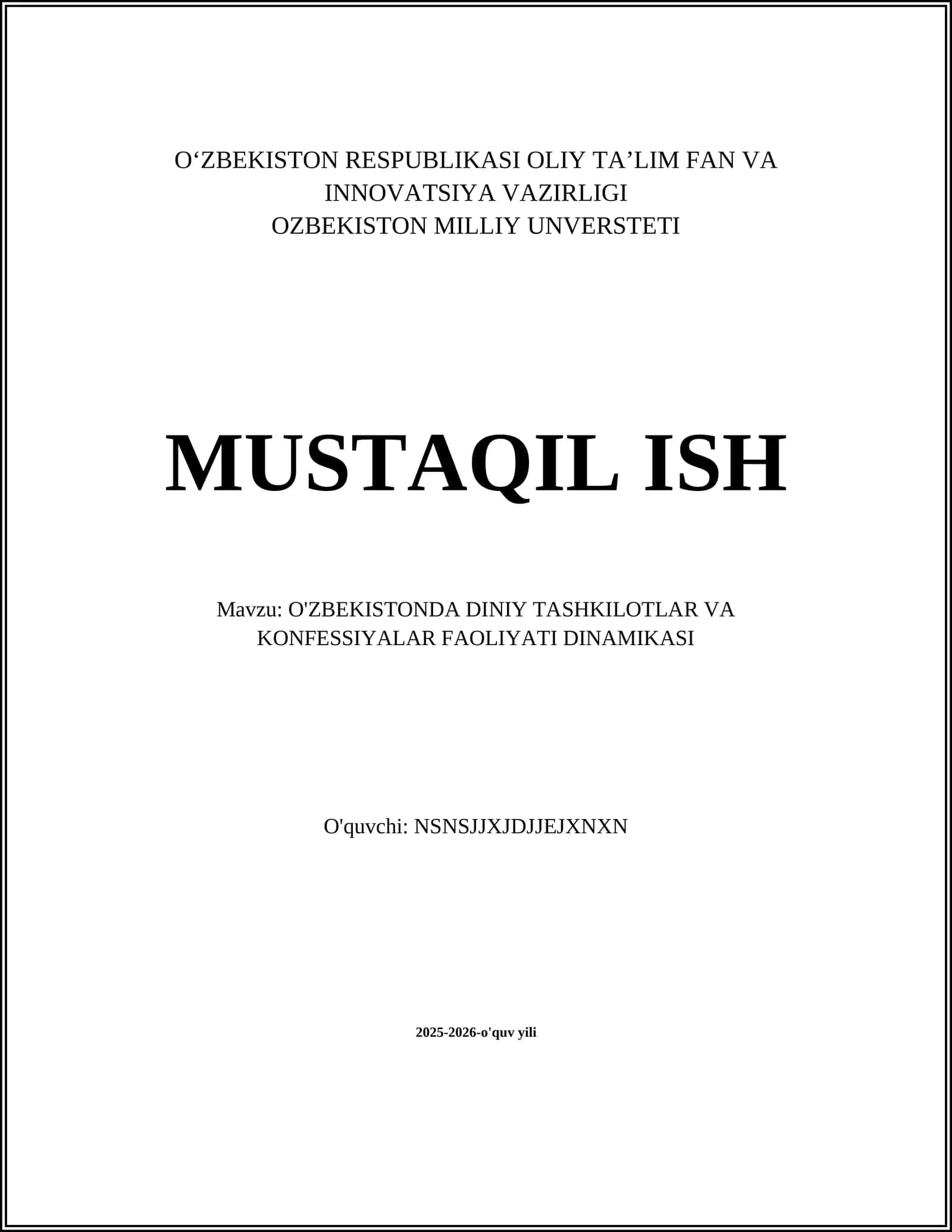 O'ZBEKISTONDA DINIY TASHKILOTLAR VA KONFESSIYALAR FAOLIYATI DINAMIKASI 1