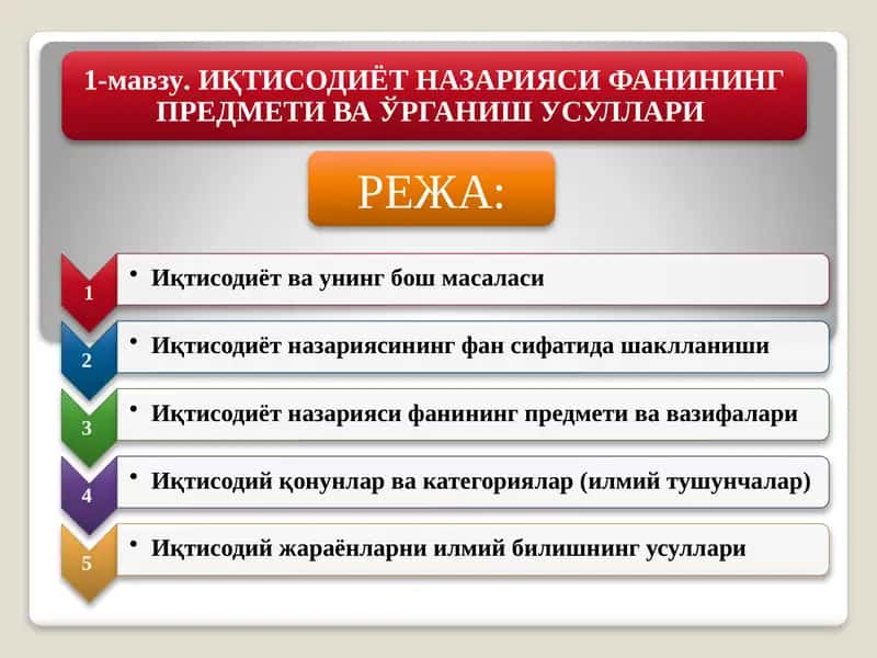 Иқтисодиёт 1