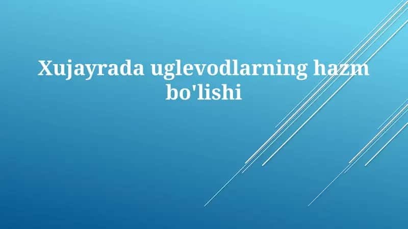 Uglevodlarning hazm bo'lishi 1