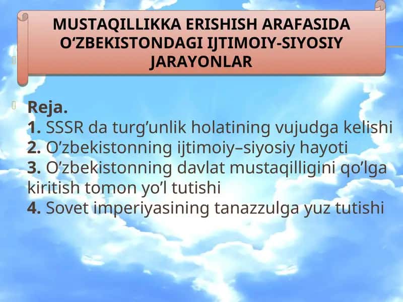 SSSR da turg’unlik holatining vujudga kelishi 1